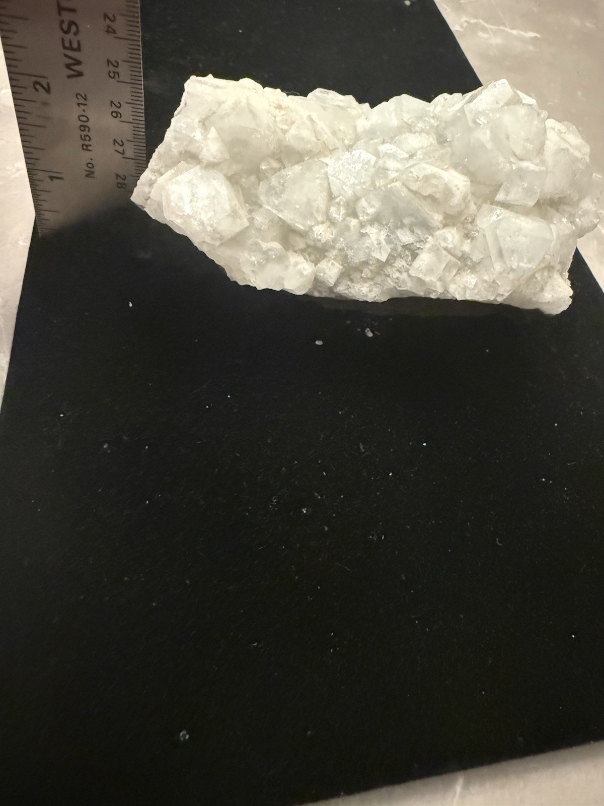 White Crystal Cluster on Matrix Rock Mineral Specimen Approx 5-6 in