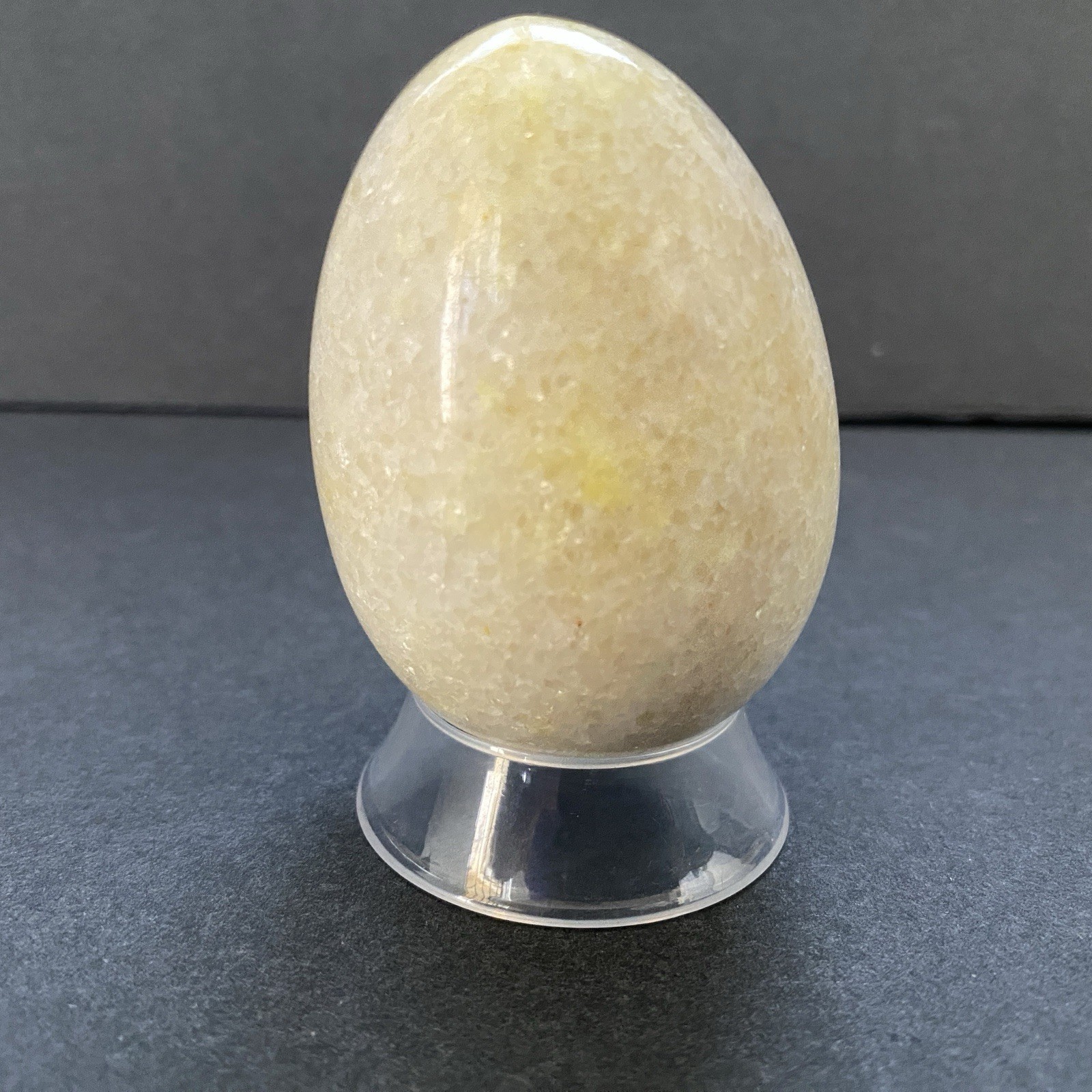 Natural Onyx Stone Egg With Stand Hand Polished Banded Agate Calcite Crystal