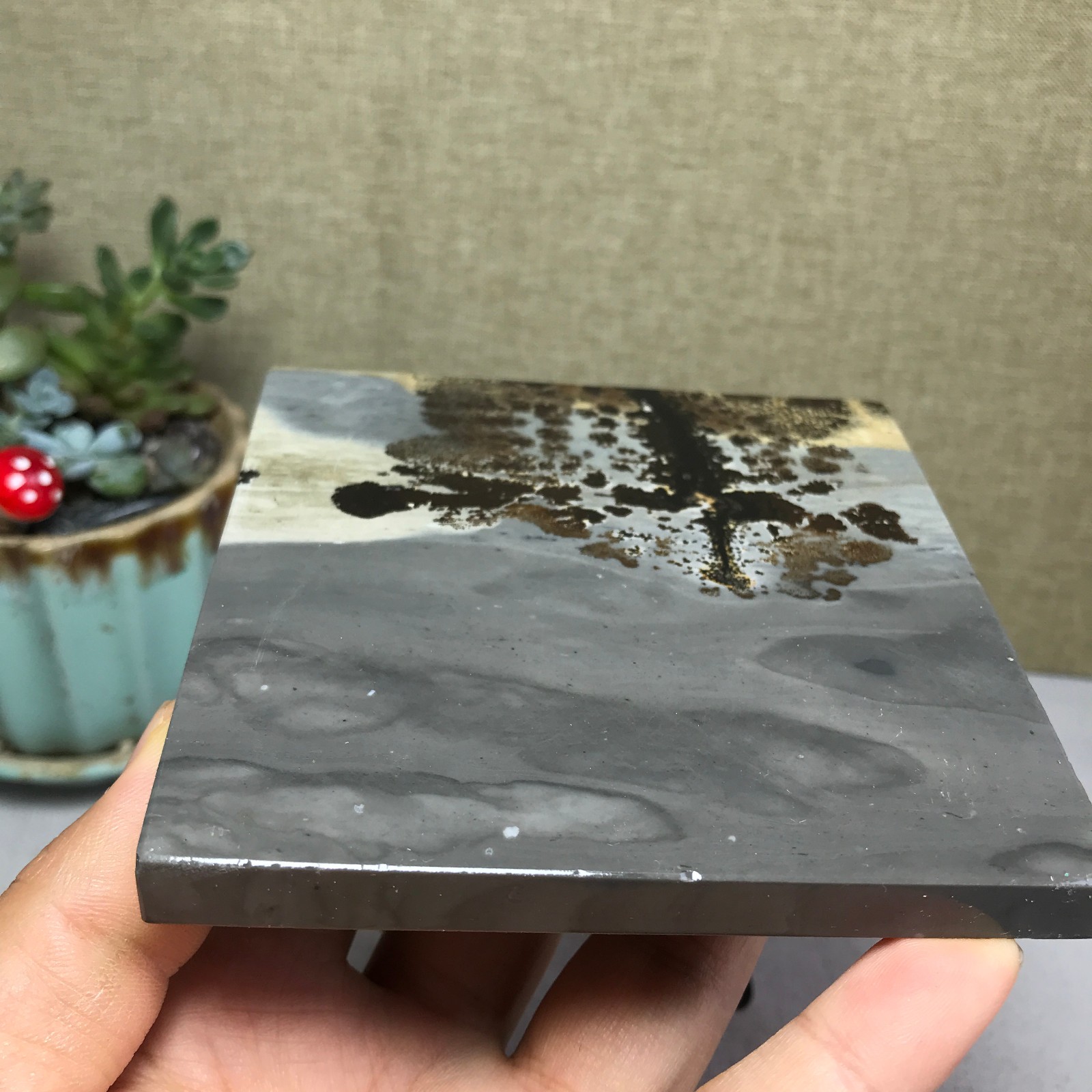 Natural Chinese painting stone crystal ornaments for home decoration 238g A5279