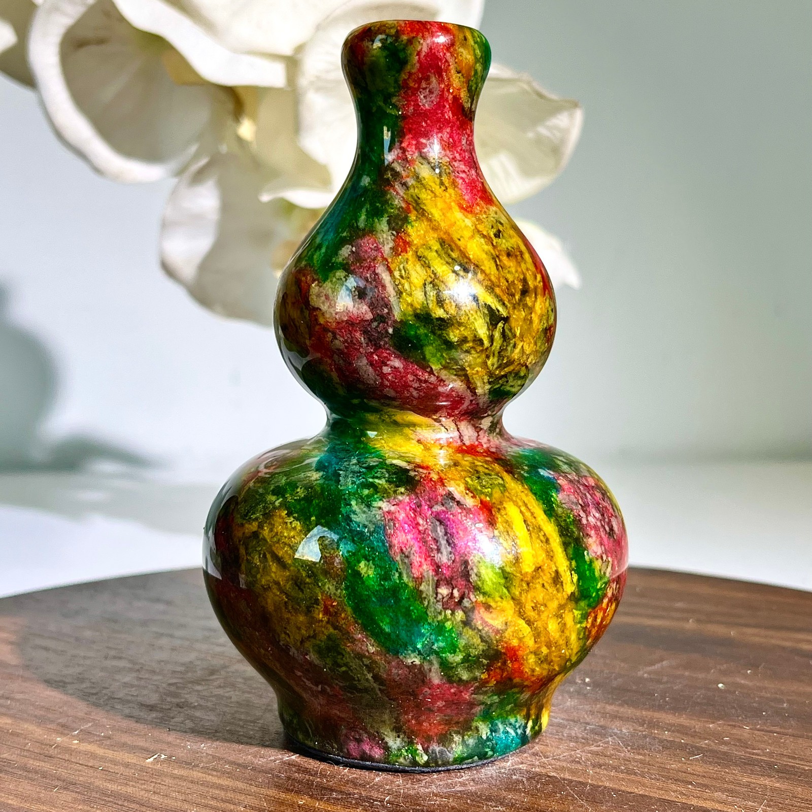 1.69LB Natural “Seven Colors Jade” vase specimen -Taiwan China
