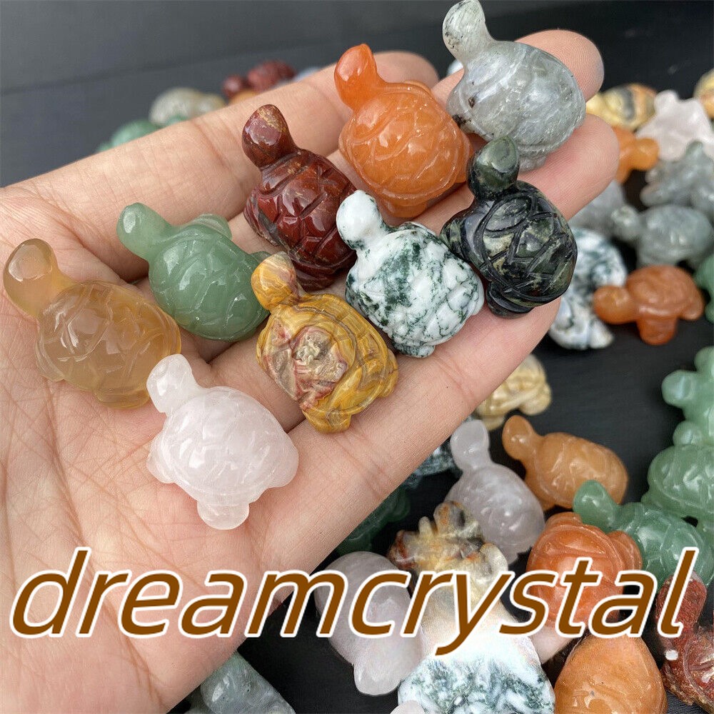 10pcs Mix Natural Quartz Crystal Turtle Carved Mini Crystal Skull Healing Gift