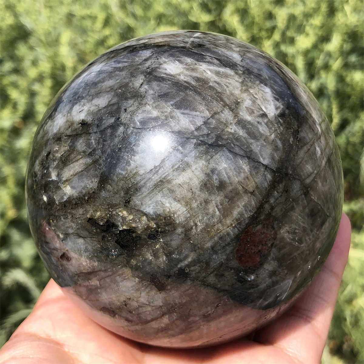 800g Natural Labradorite Ball Quartz Crystal Sphere Reiki Crystal Decor Gift