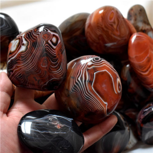 2KG Madagascar Banded Agate Tumbled Beautiful Patterns Randomly Send