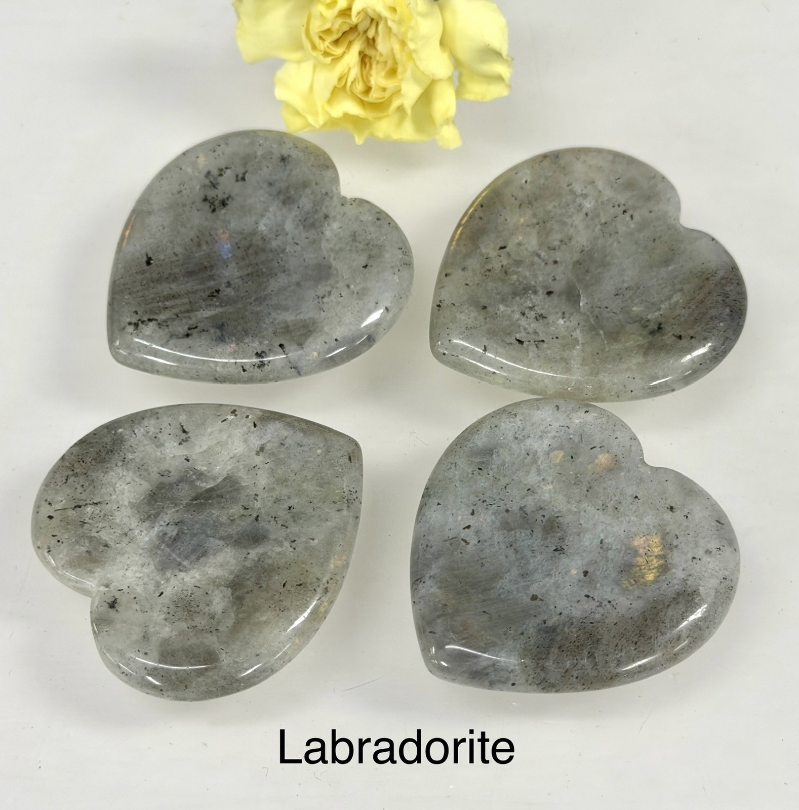 Wholesale 11 PCs 1.5” Natural Crystal Heart Shaped Worry Stone Healing Energy
