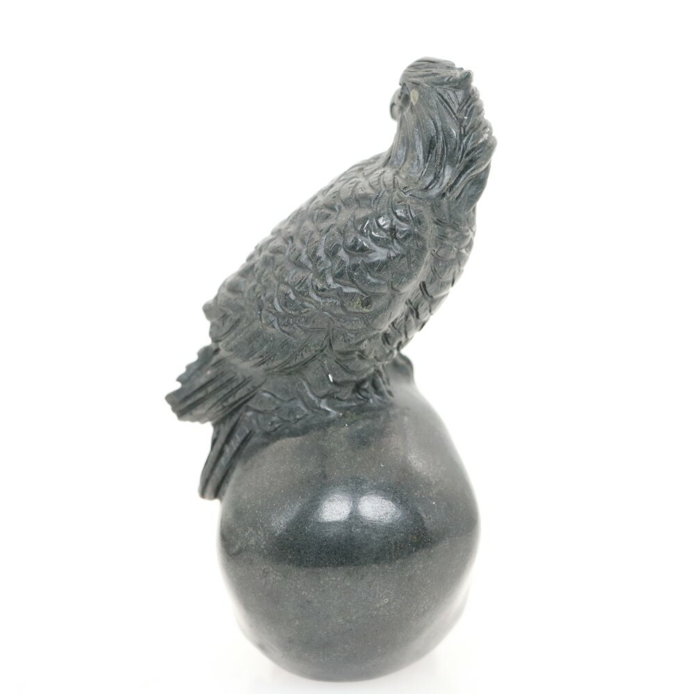 Height 3.4″ PLUM FLOWER STONE Carved Eagle Crystal Skull Crystal Healing Reality