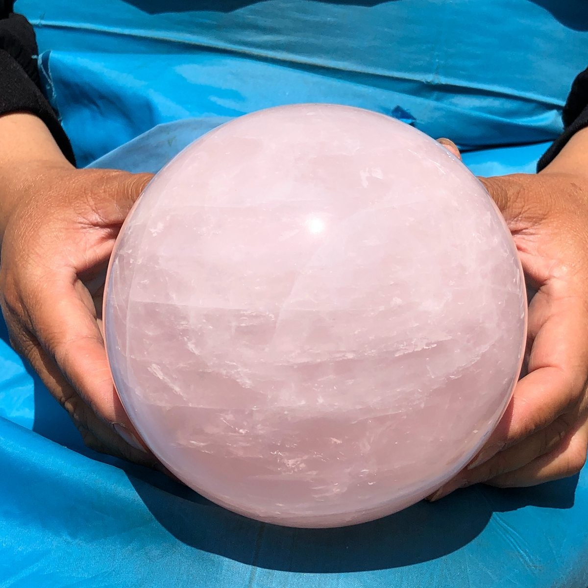6.75LB Large Natural Pink Rose Quartz Sphere Crystal Ball Reiki Mineral Healing