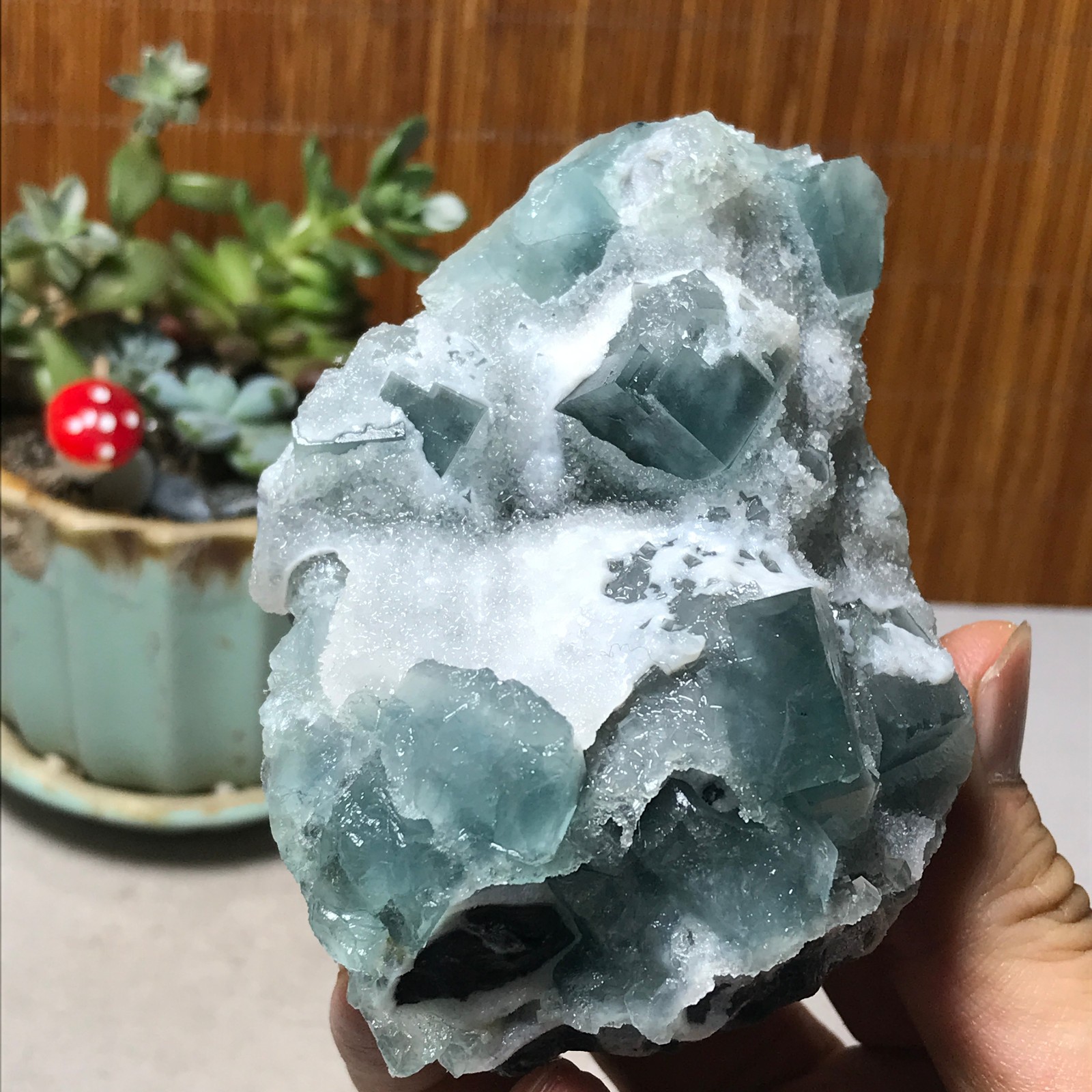 100-70-40mm Rare Natural Green Calcite fluorite Mineral Specimen 295g A6091