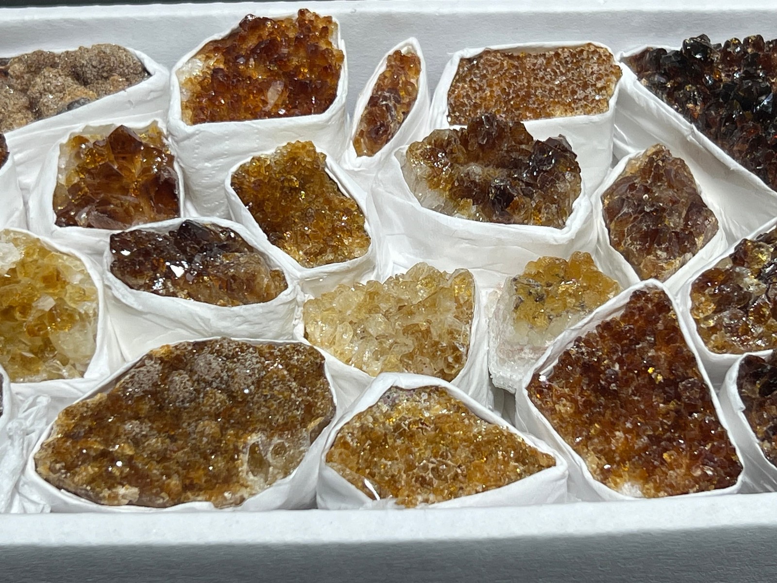 Citrine Druzy Crystal Cluster Wholesale Box Flat Healing Crystals And Stones