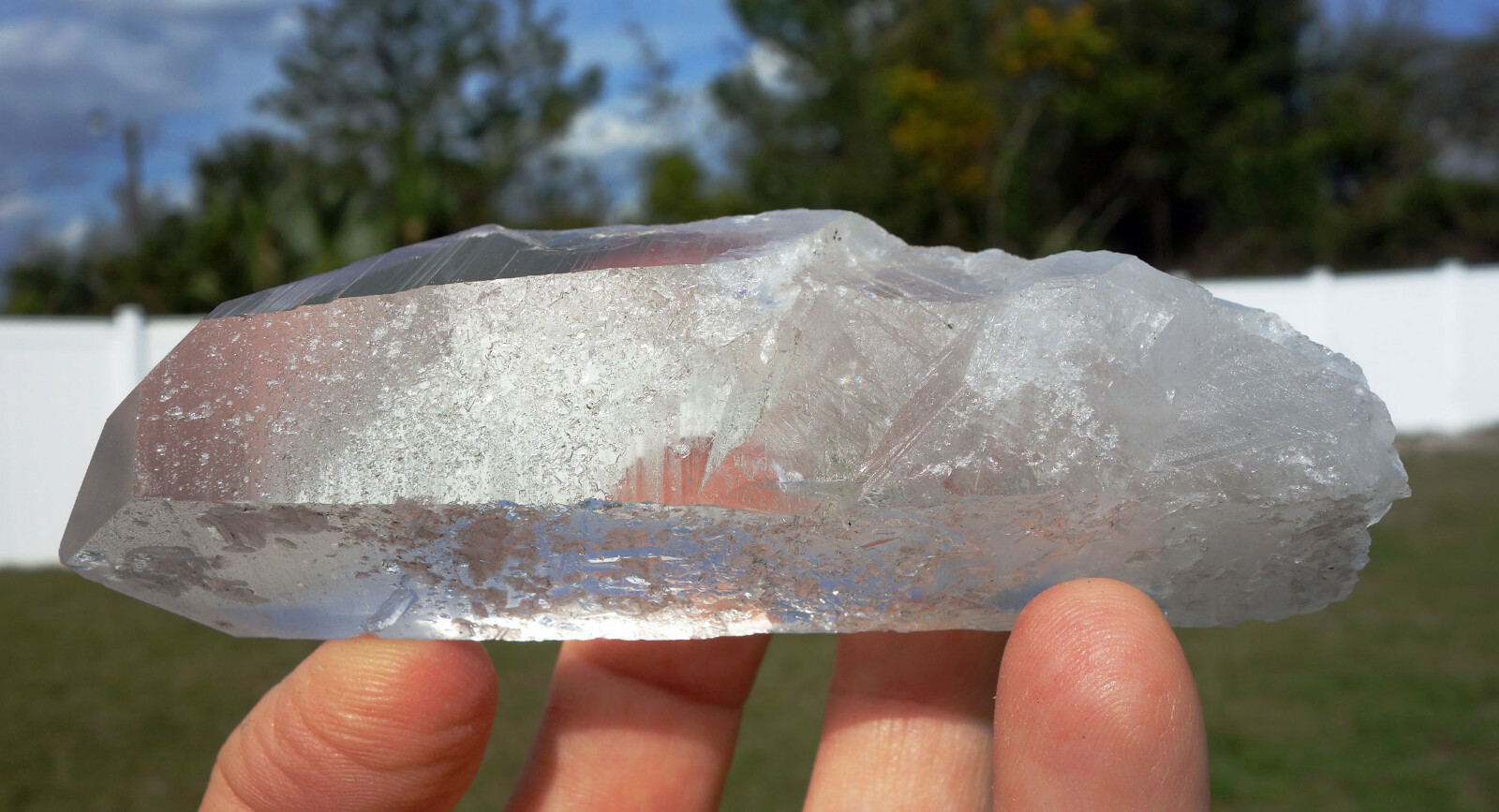 Rare OLD SOUL LEMURIAN QUARTZ Clear Crystal Point with Cool Large Indented KEYS