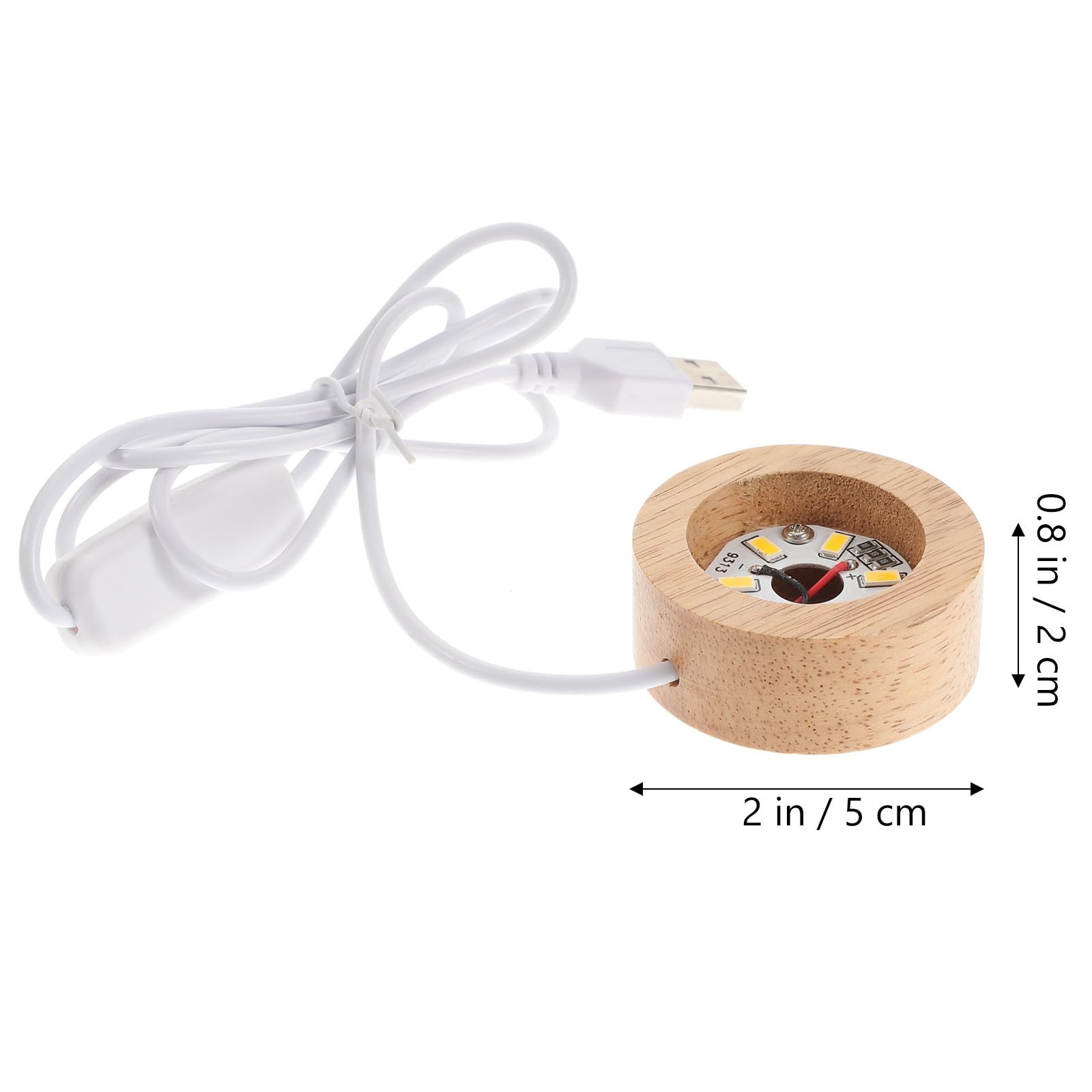 5 Pcs Wooden LED Display Base Wooden Lighted Base LED Light Stand Bases for C…