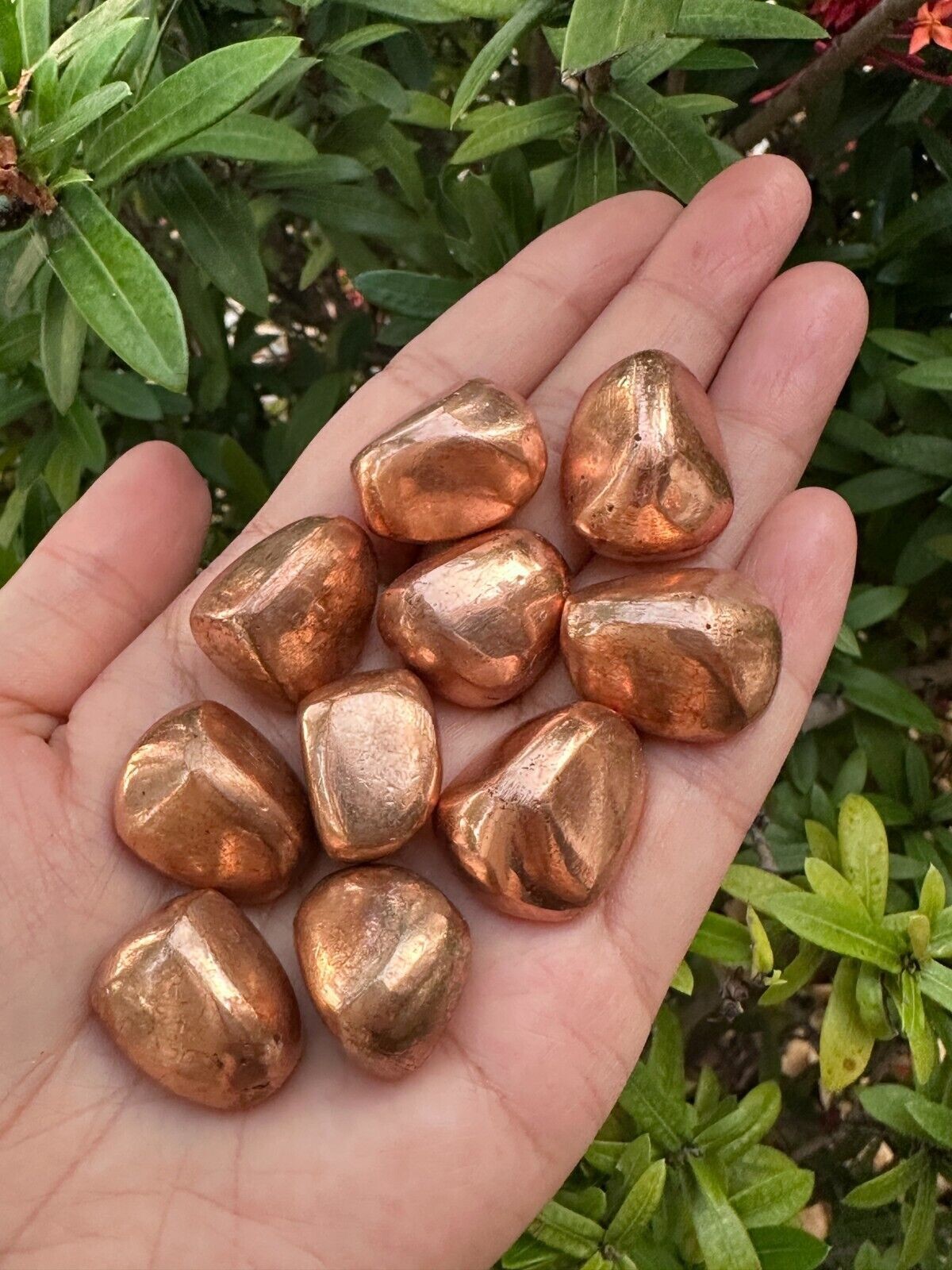 Grade A++ Copper Tumbled Stones, 0.75-0.85 Inch Tumbled Copper, Copper Crystals