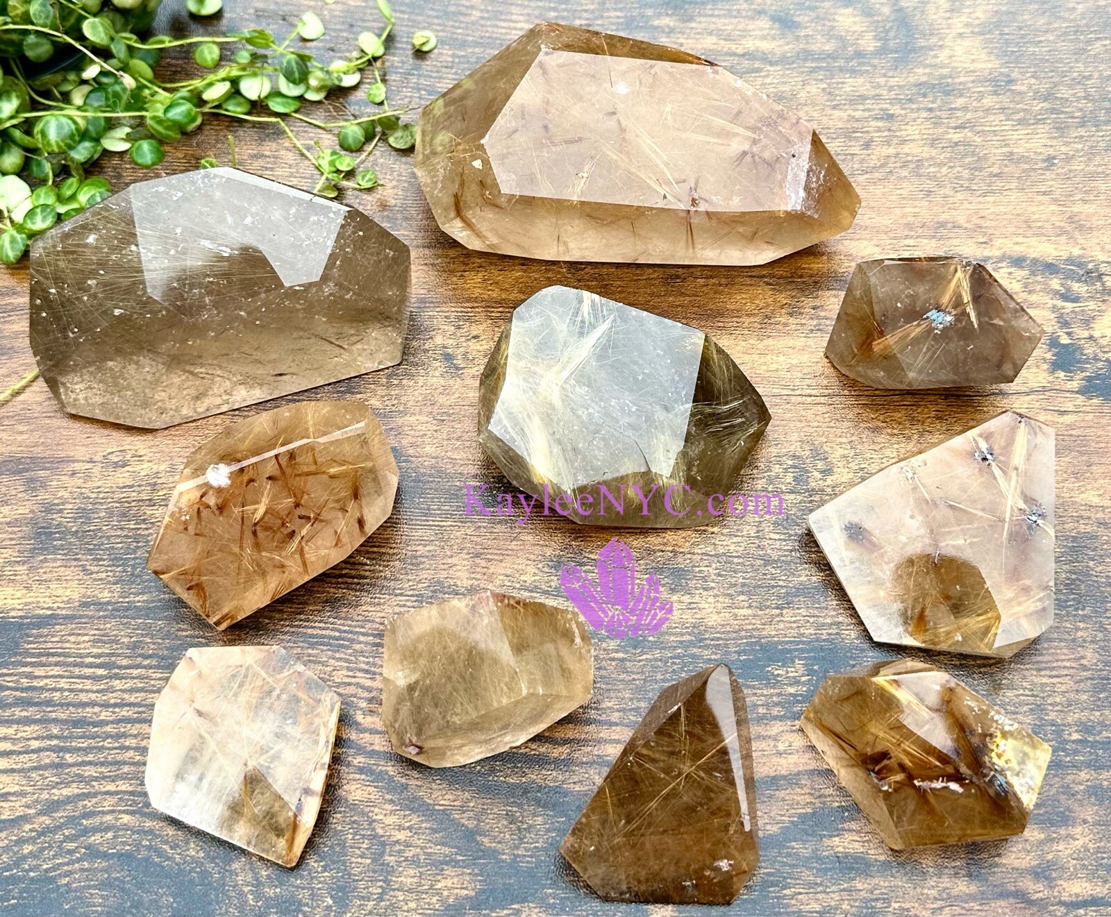 Wholesale Lot 10 PCs Natural Gold Rutilated Quartz Freeform Crystal