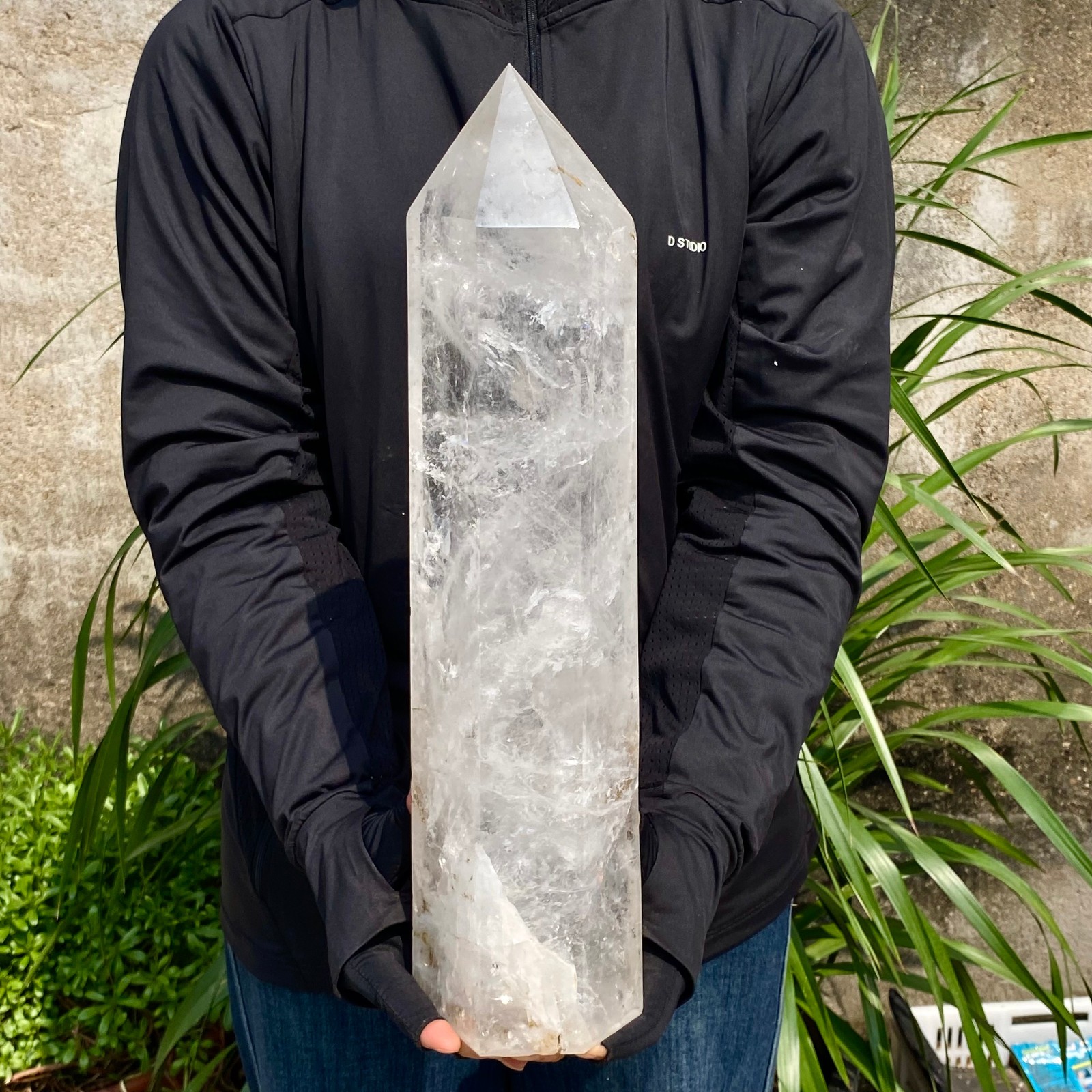 12.76LB Natural Clear Crystal Obelisk Quartz Energy Tower Point Reiki Healing