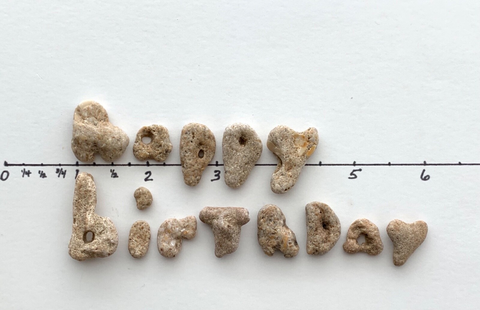 HAPPY BIRTHDAY Beach Stones Natural Rocks Natural Letter Shaped Sign Text hag US