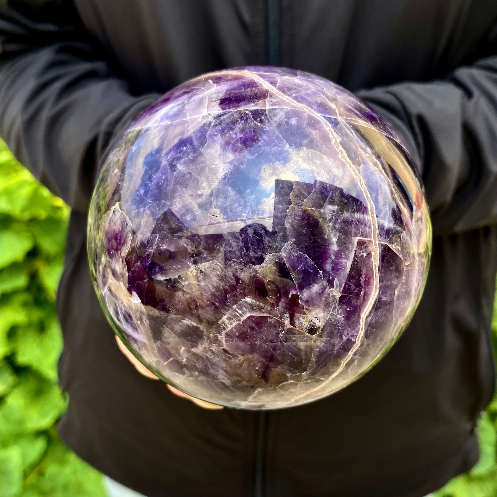 2.99LB Natural dreamy amethyst Quartz Sphere Quarzt Crystal Ball reiki