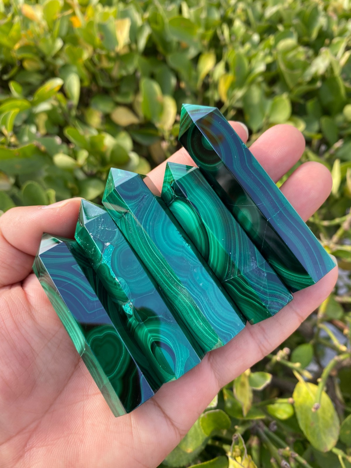 1pc Top Natural Malachite Quartz Obelisk Crystals Tower Chakras Point healing