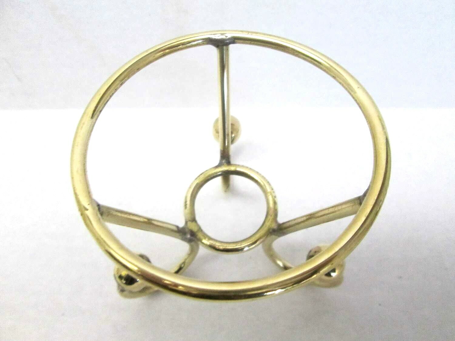 Solid Brass Crystal Ball Stand Sphere Gemstone Holder, Display, 3″ Dia.