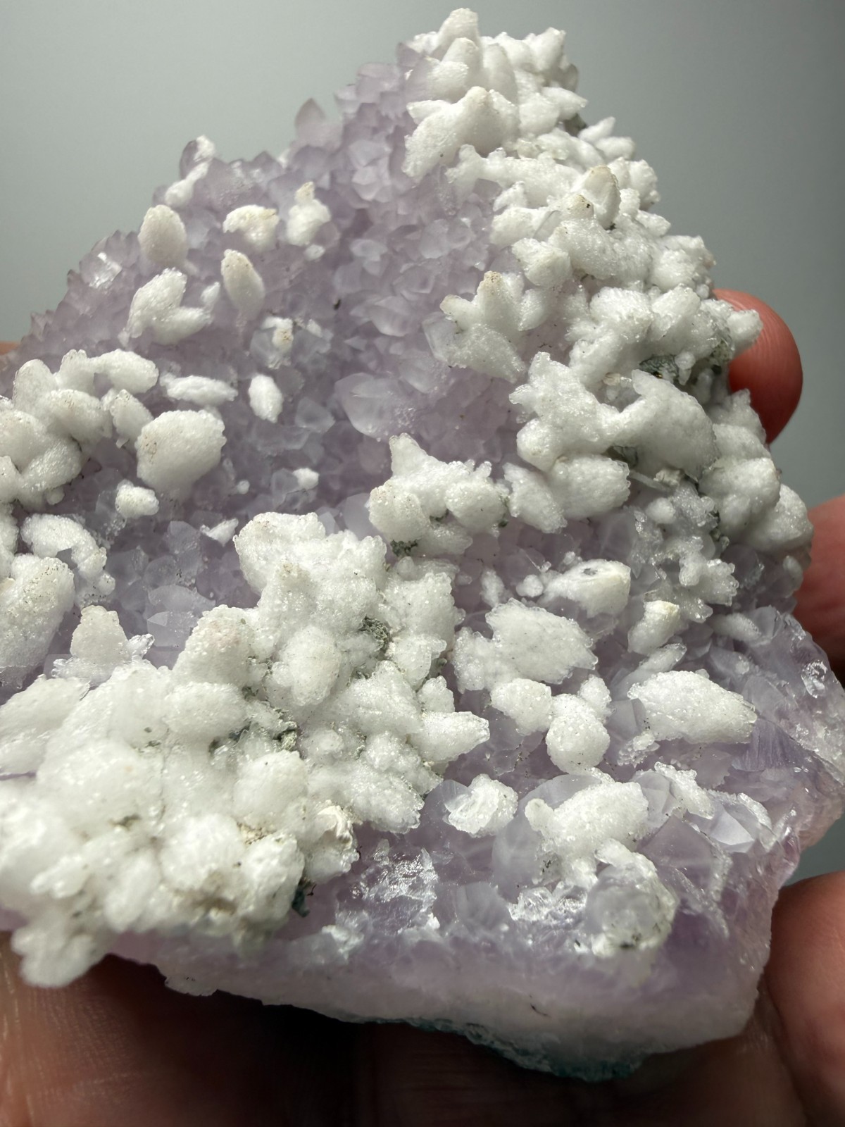Attn Collectors! Amethyst with Snow White Calcite from Guanajuato, Mexico- RARE!