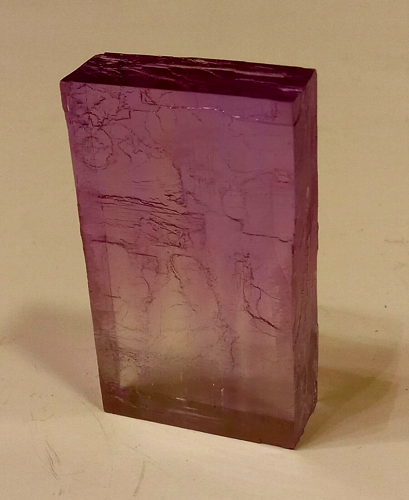 PURPLE HALITE CRYSTAL. Rectangle Shape. Transparent & Clear. 22 grams. 110 ct.