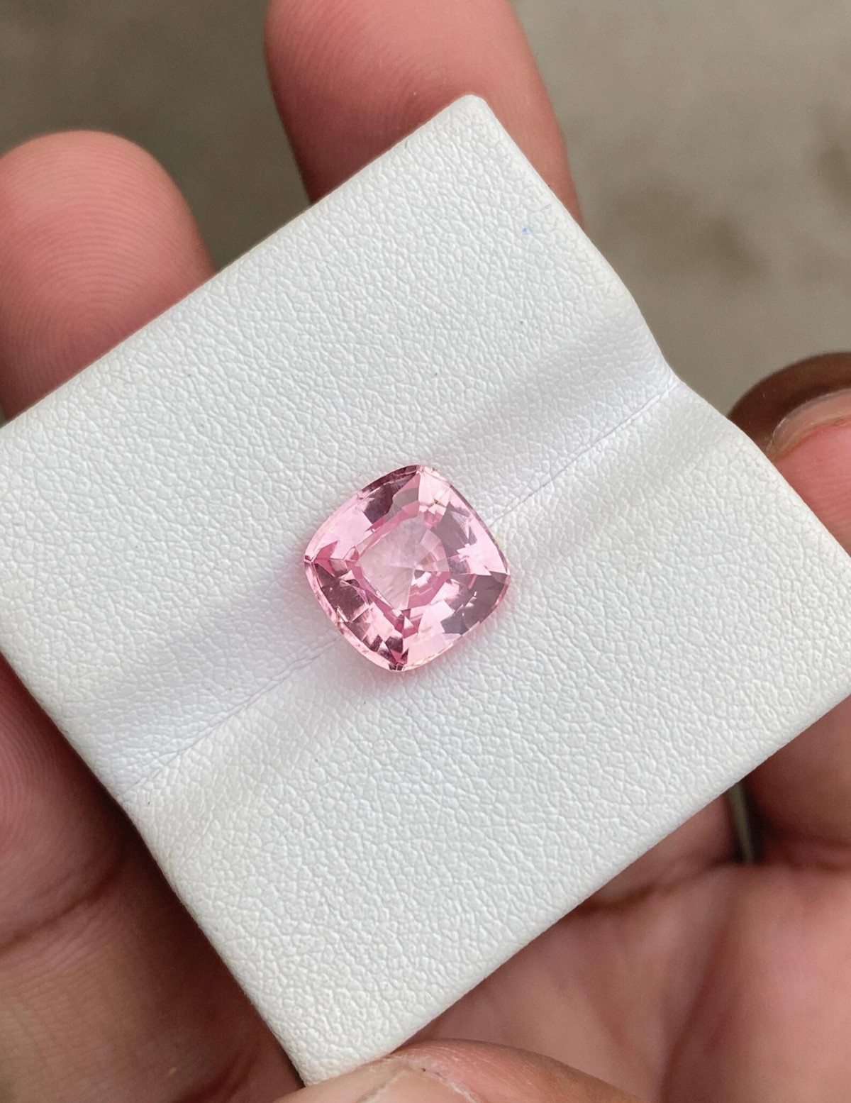 6 Ct Padparadscha Sapphire Gemstone, Cushion Cut Lab Gorwn Stone For Jewelry