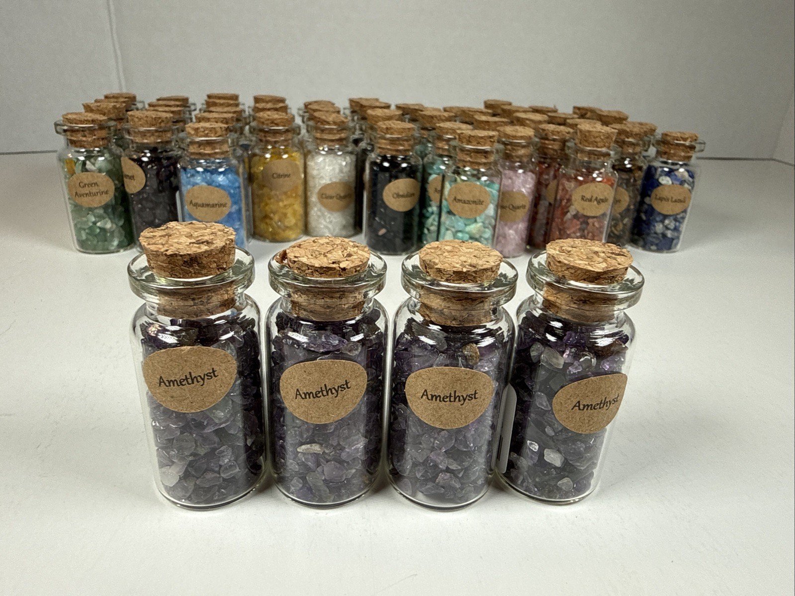 Amethyst Chips In A Bottle – Purple Stone – Great For Crafts, Decor, Health