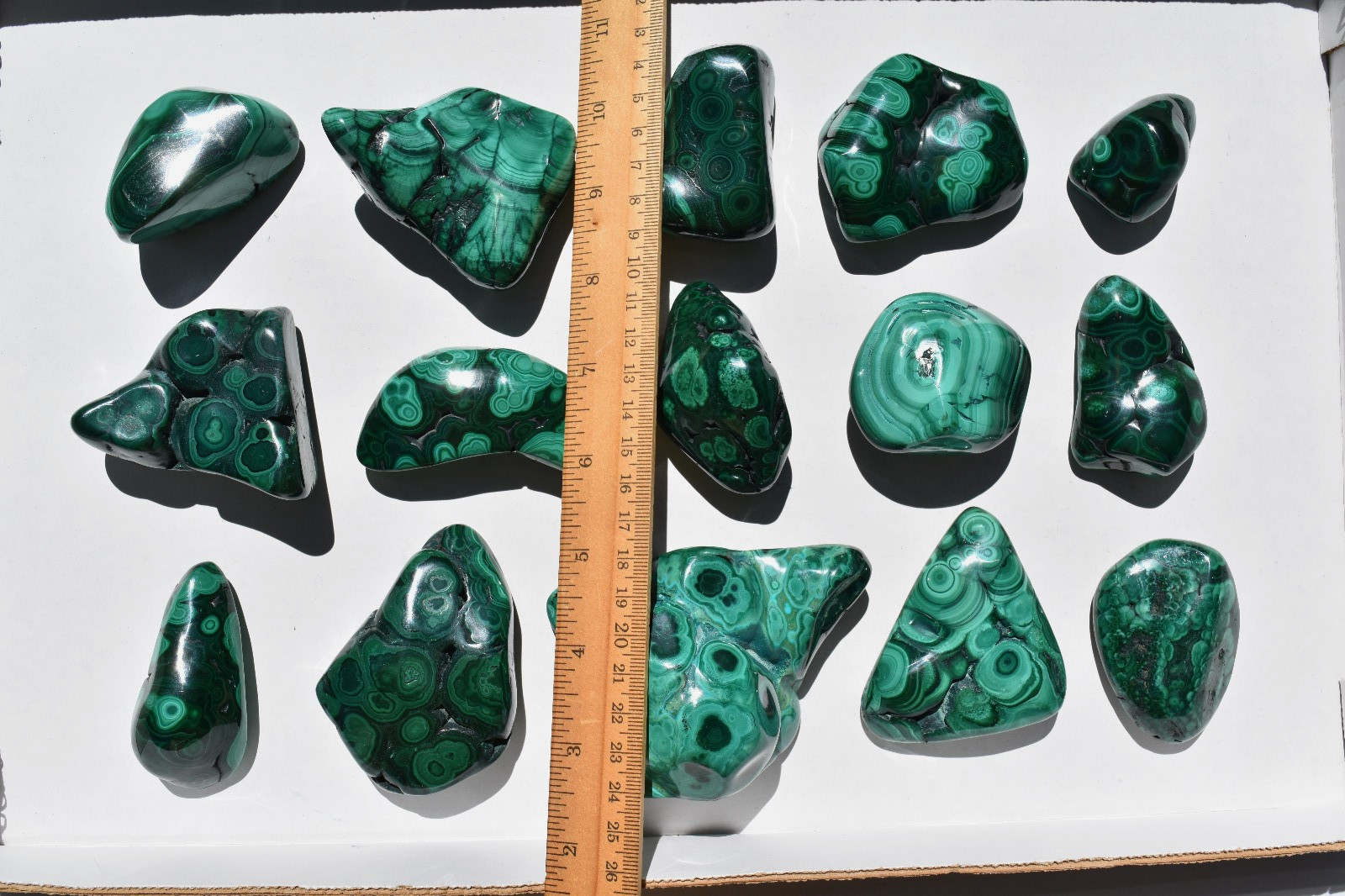 WHOLESALE Polished Malachite from Congo 15 pieces 2 kg # 5869