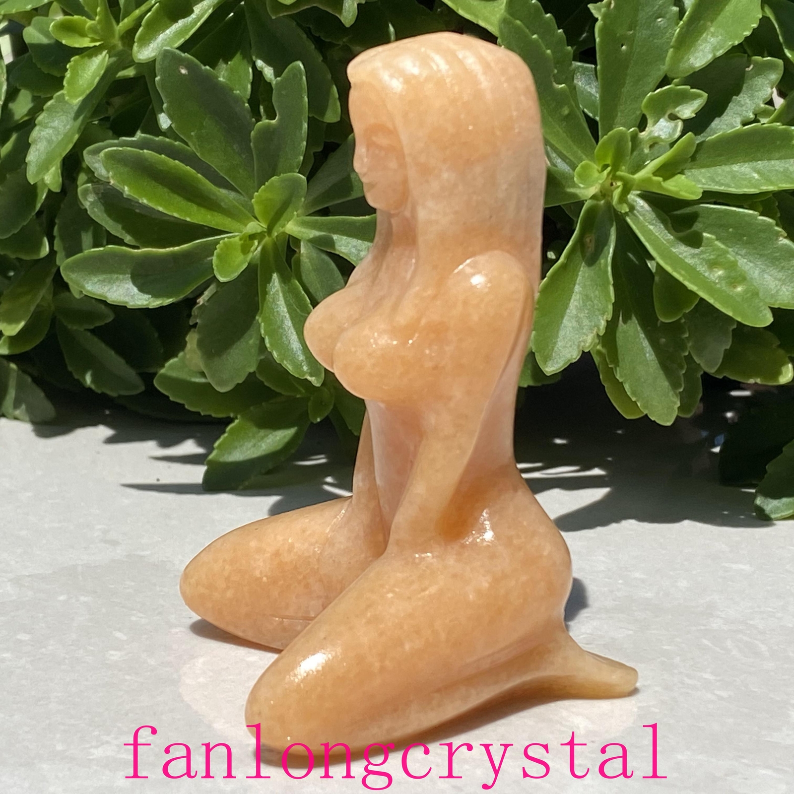 3″ Natural Sunstone Women Naked Quartz Crystal Skull Carved Goddess Reiki 1pc