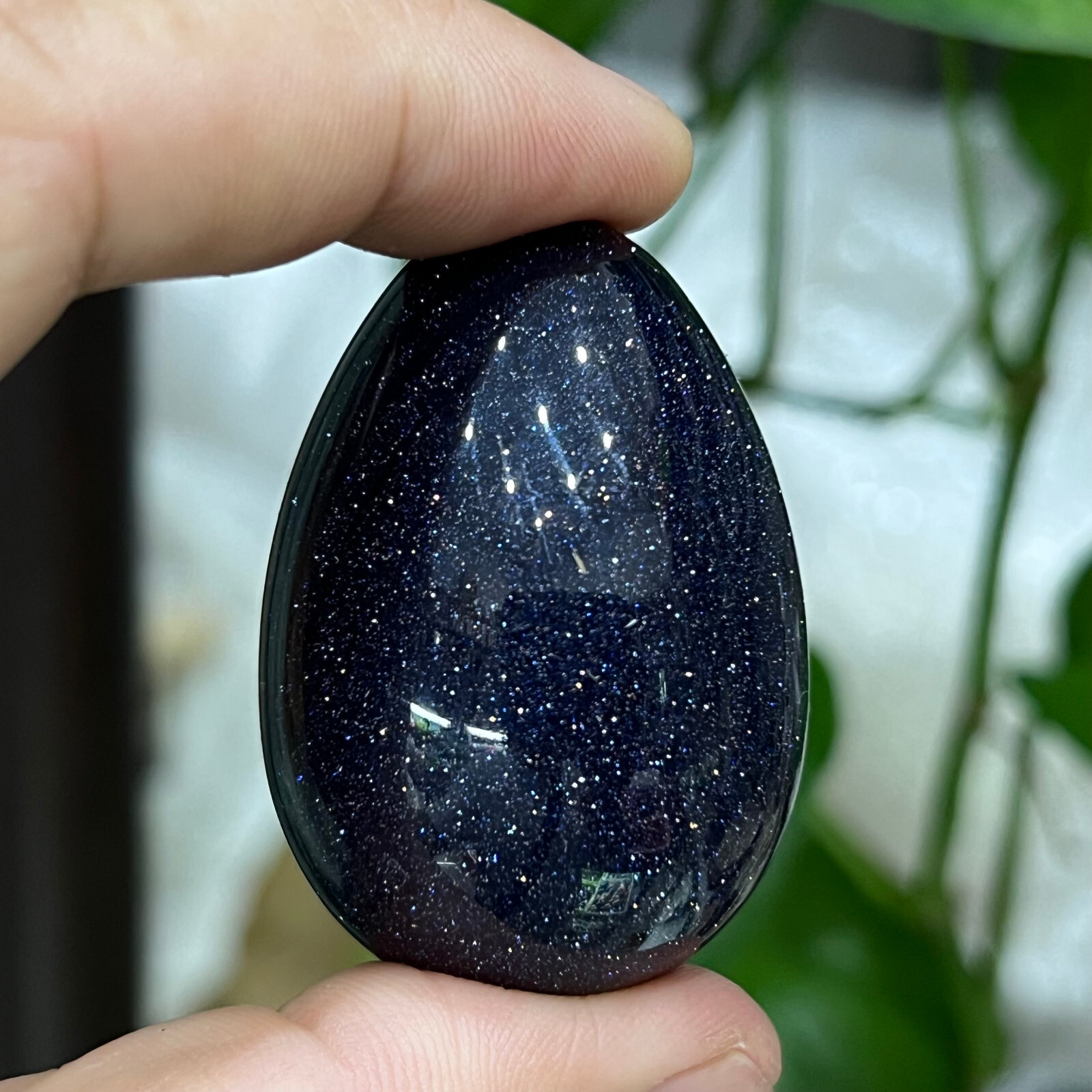 2” Blue Chapter tenth Quartz Hand Carved Egg skull Crystal Reiki healing 1pc