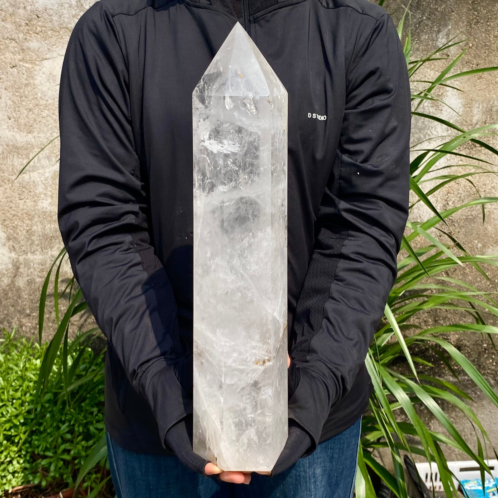 12.76LB Natural Clear Crystal Obelisk Quartz Energy Tower Point Reiki Healing