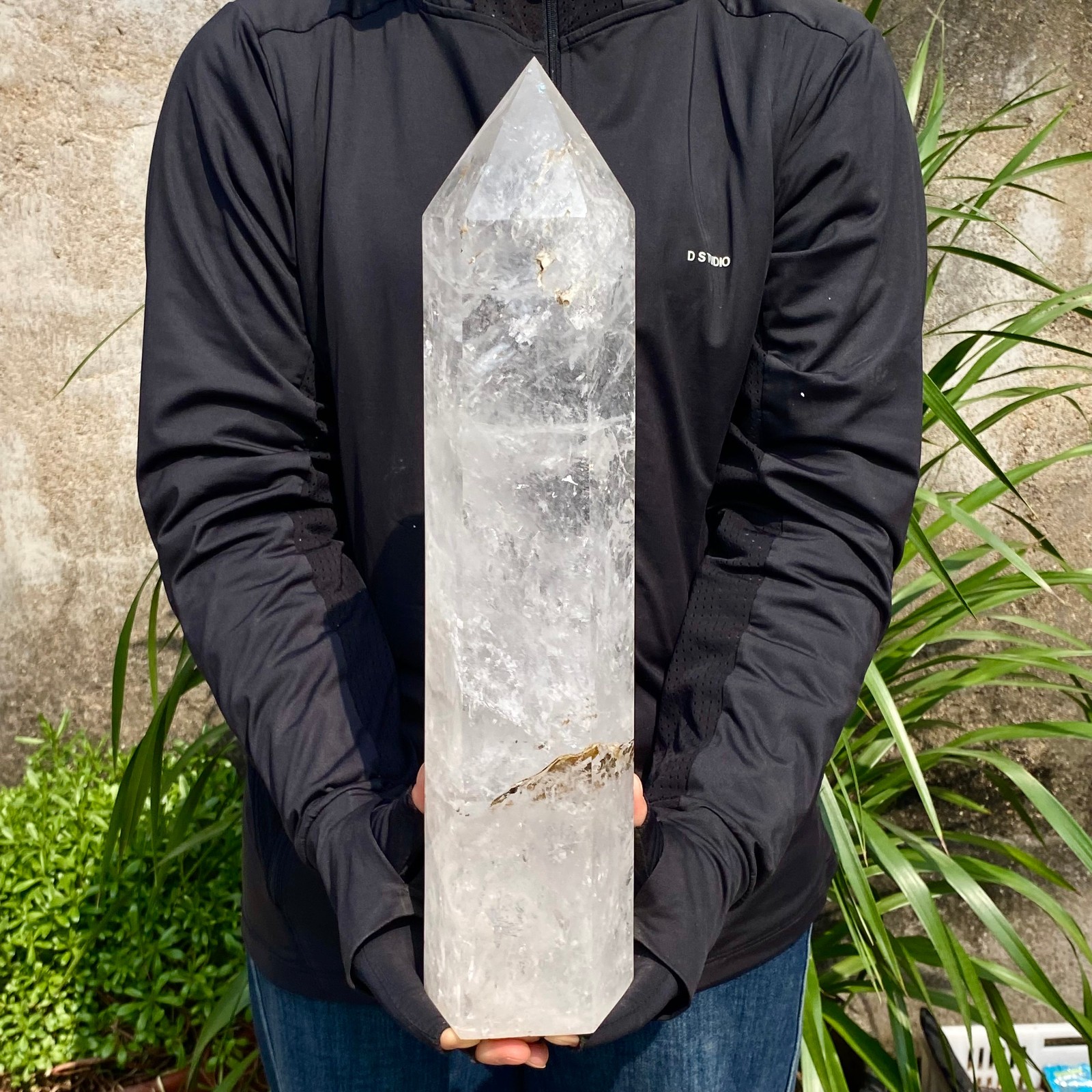 12.76LB Natural Clear Crystal Obelisk Quartz Energy Tower Point Reiki Healing