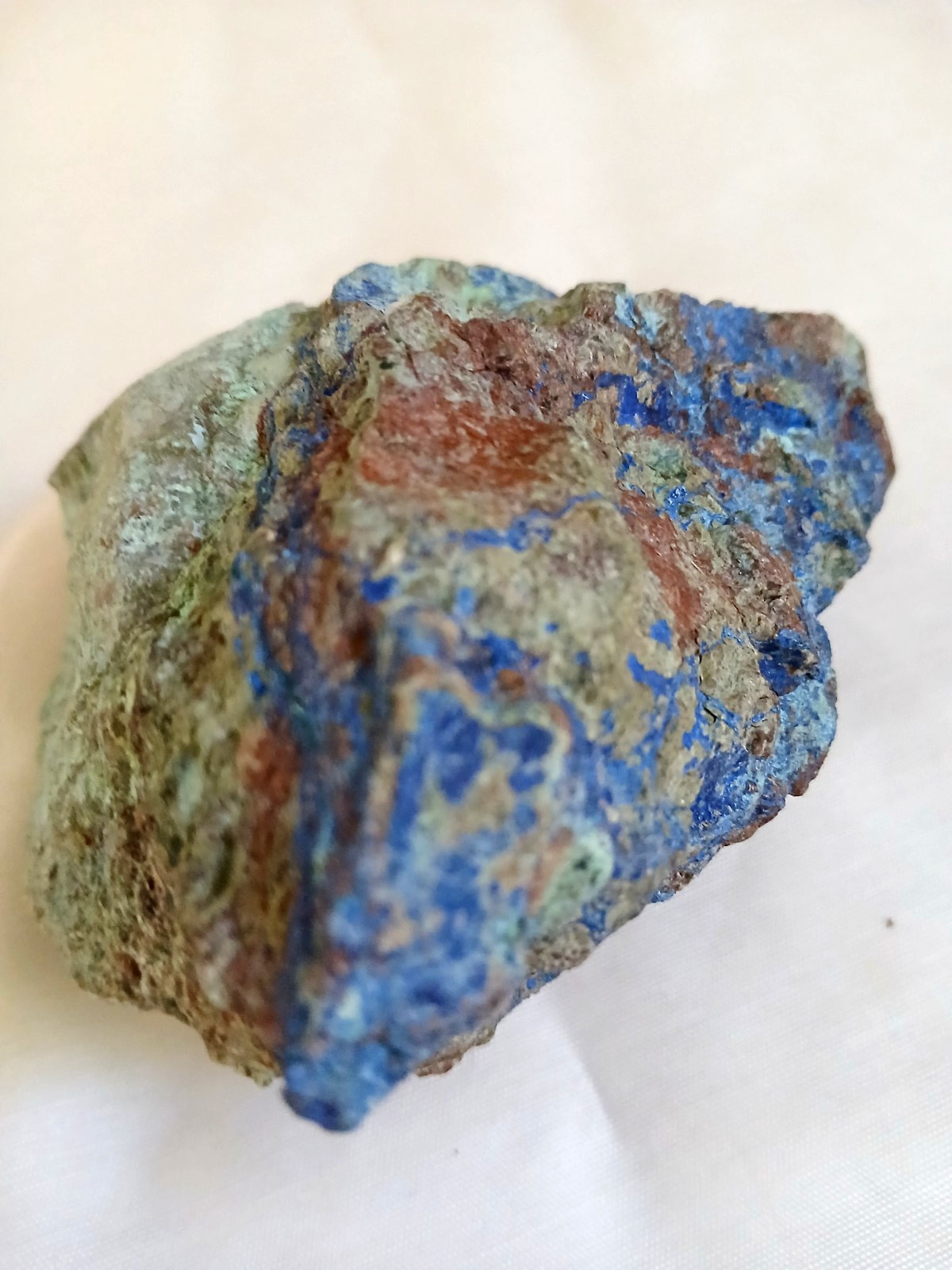 Raw Copper Ore Mineral Blue Azurite Malachite Rock Display Specimen Unpolished