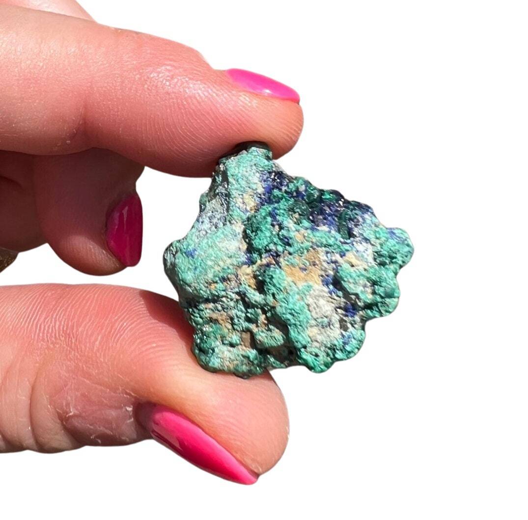 Azurite Malachite Slice Grade AAA Natural Azurite Poteryaevskoe Mine, Siberia