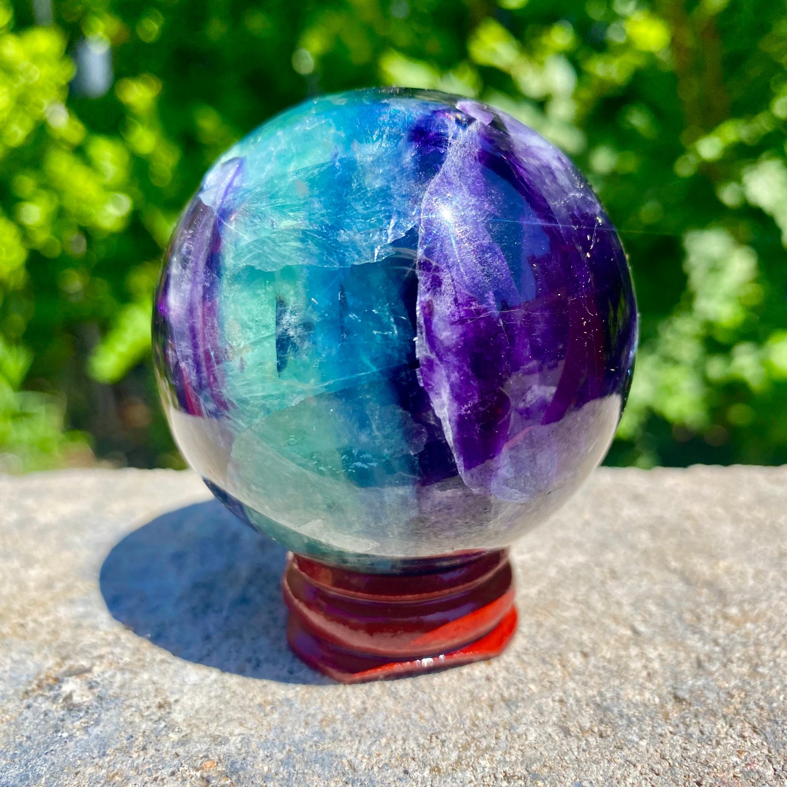 304G natural Green fluorite ball quartz crystal Sphere Reiki energy healing