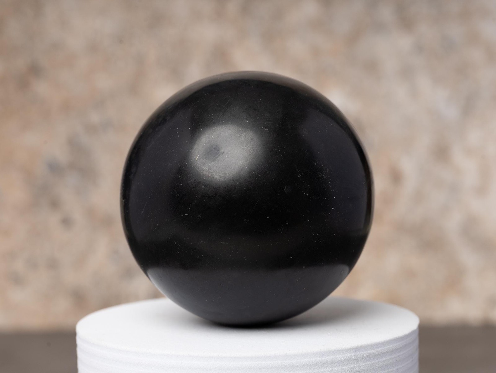Black Onyx Sphere Stand Natural Polished Crystal Ball Decorative Stone Gift