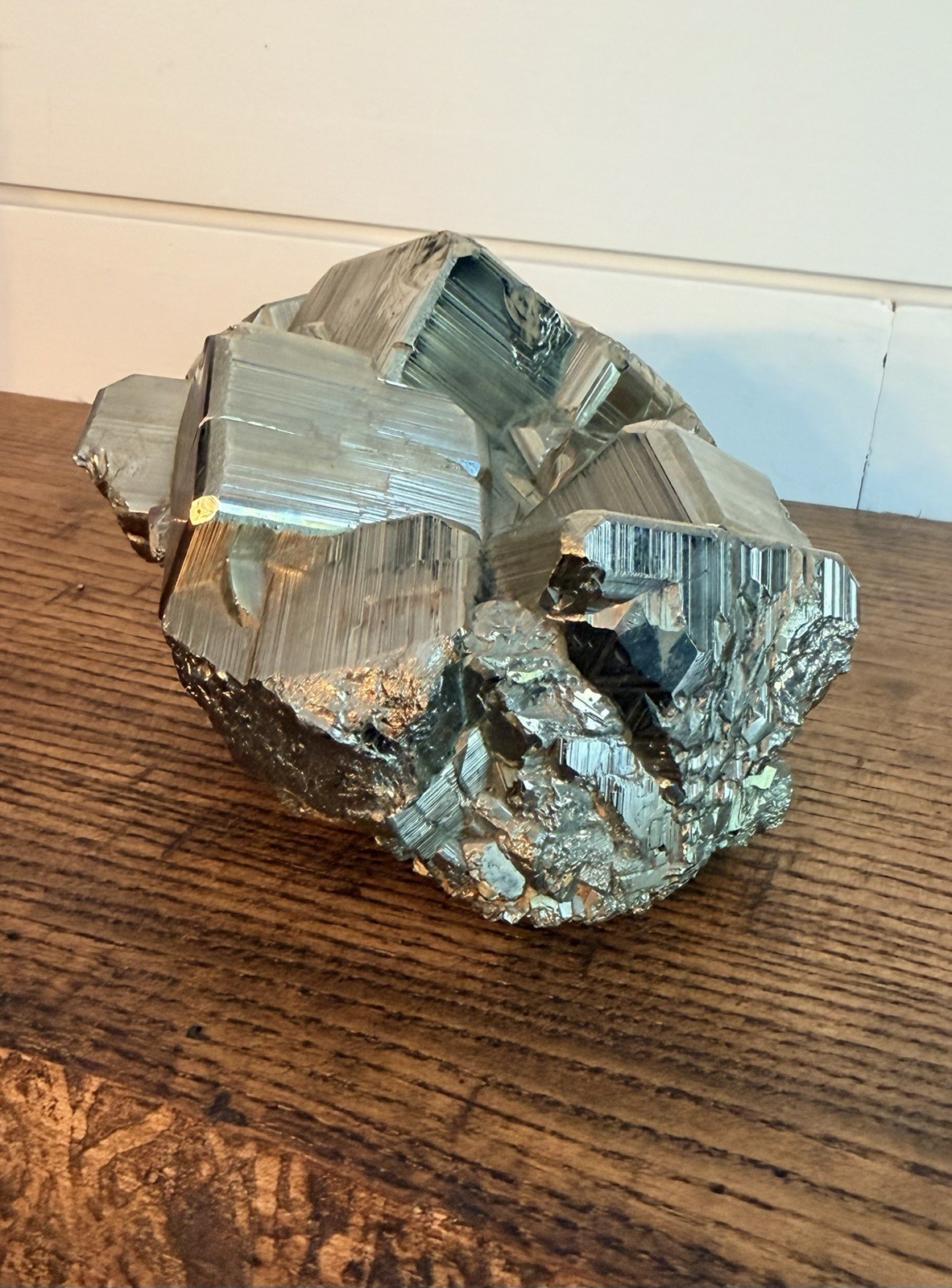 Peruvian Pyrite Crystal Cluster-Huanzala Mine, Huanuco, Peru-AAA Quality-6.9lbs