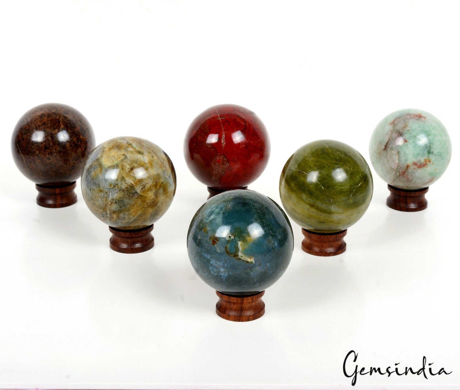1.52 Kilo Natural Multi Gemstone Healing Crystal Mineral Gems Sphere With Stand