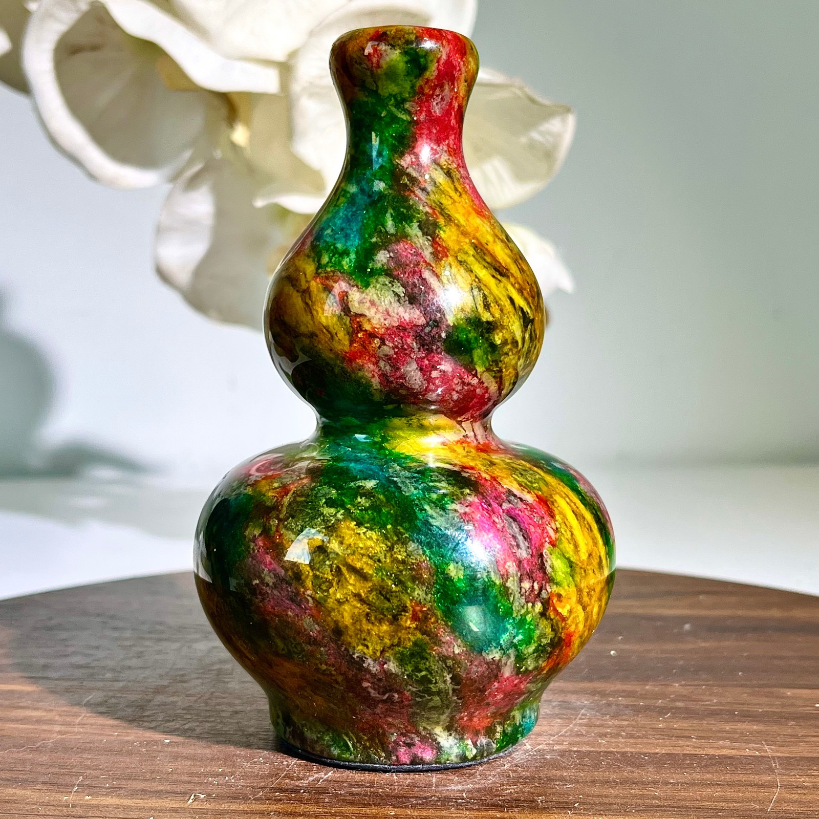 1.69LB Natural “Seven Colors Jade” vase specimen -Taiwan China