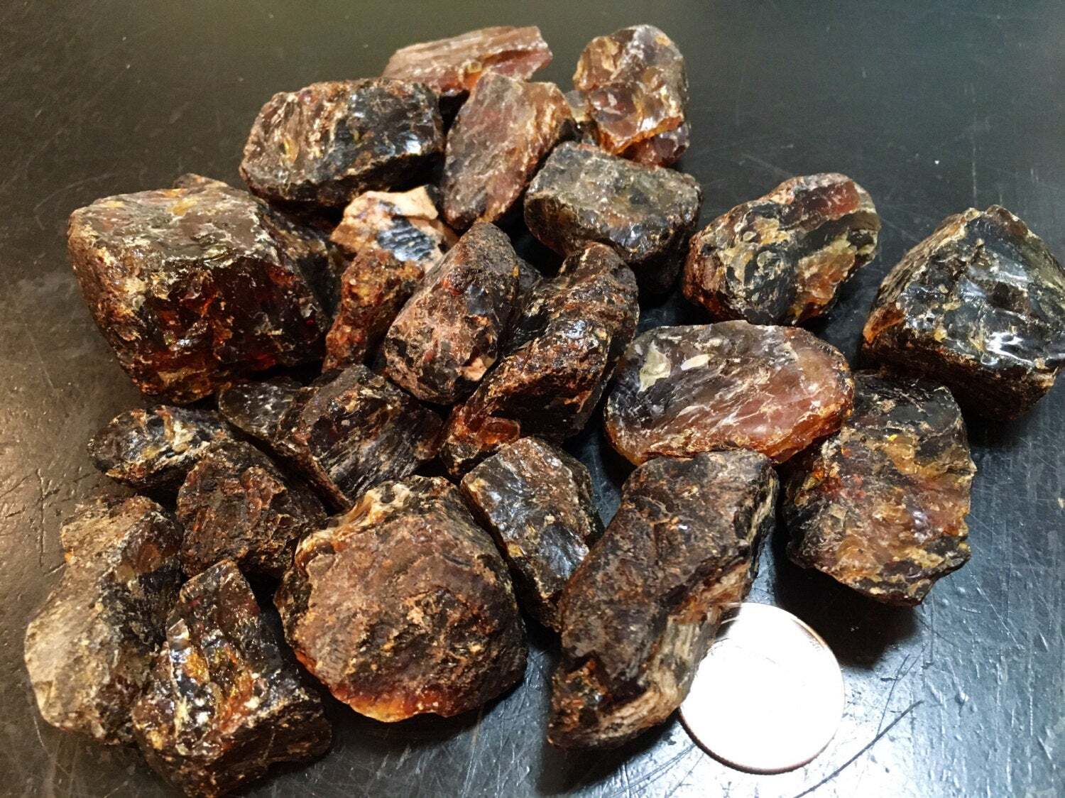 Raw Black Amber Fossilized Resin (0.5″-6″) Natural Amber from Indonesia