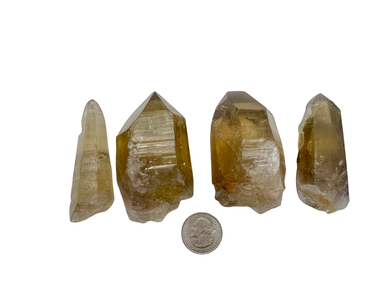 Natural Citrine Lemurian Quartz Crystal Point, Natural Citrine from Brazil