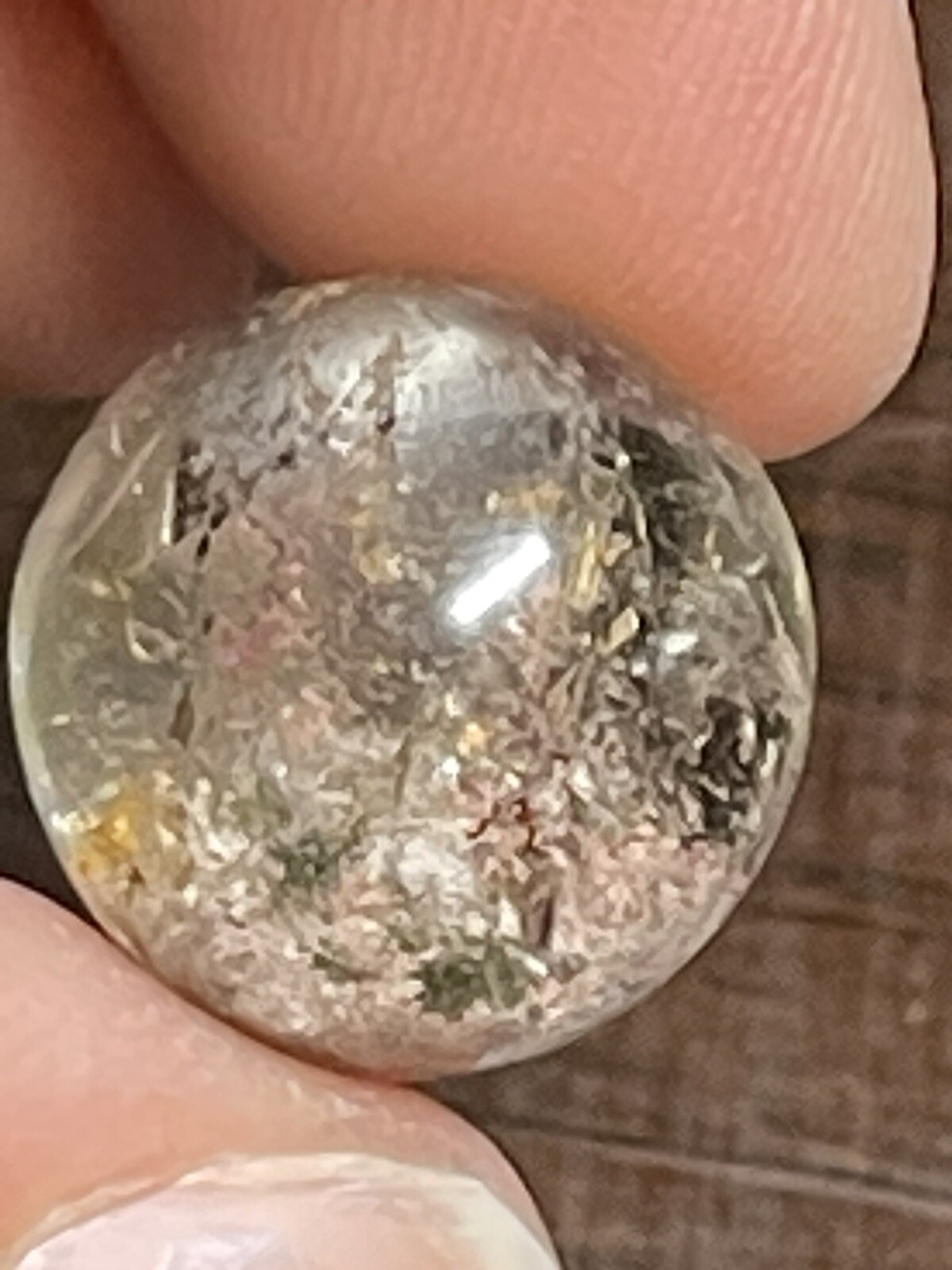 Garden Scenic Quartz with Rainbows Mini Sphere Ball Orb Marble 15.3mm 4g
