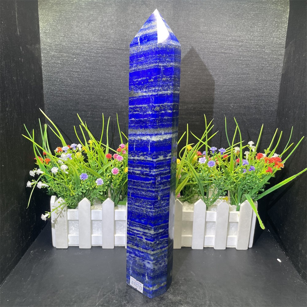 3.7LB 12.9″ Natural Lapis Lazuil Obelisk Tower Crystal Quartz Reiki Healing