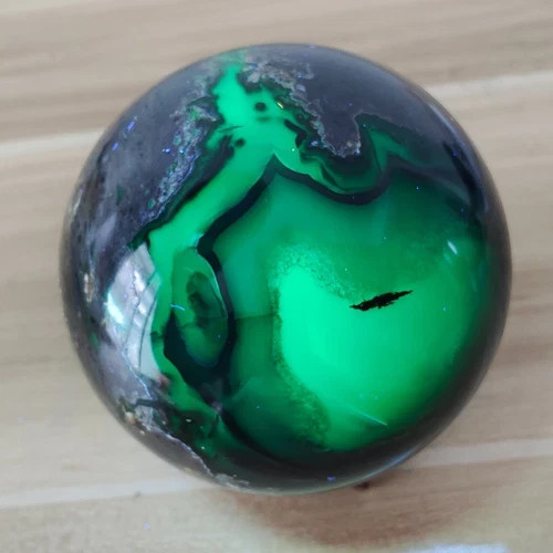 200g+ Volcanic agate sphere crystal ball home decoration fluorescent sphere 1pc