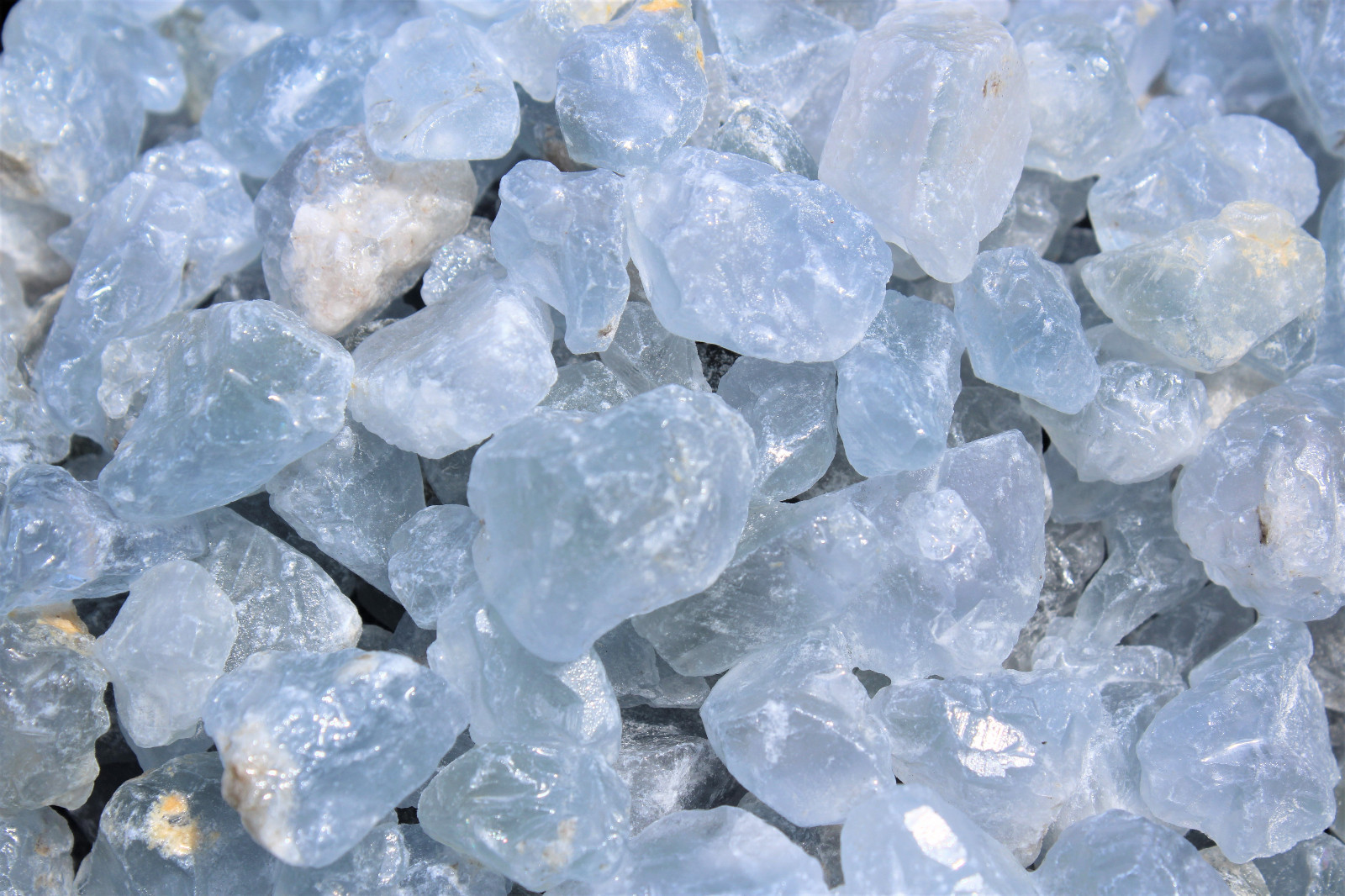 Celestite Rough Chips Natural Stones: Lot of 4 Pieces