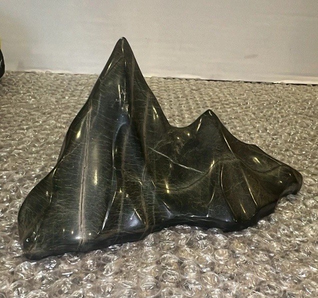 Vintage Japanese Suiseki Bonsai Viewing Stone Mountain Peaks Smooth No Stand