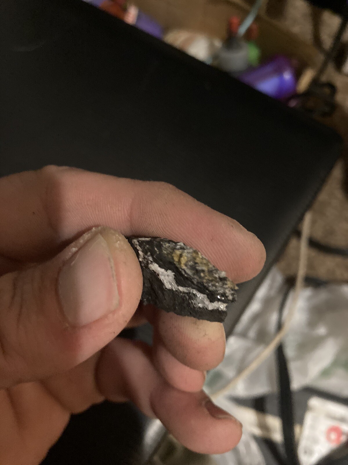 Gold Crystalline With Black And White Crystalline