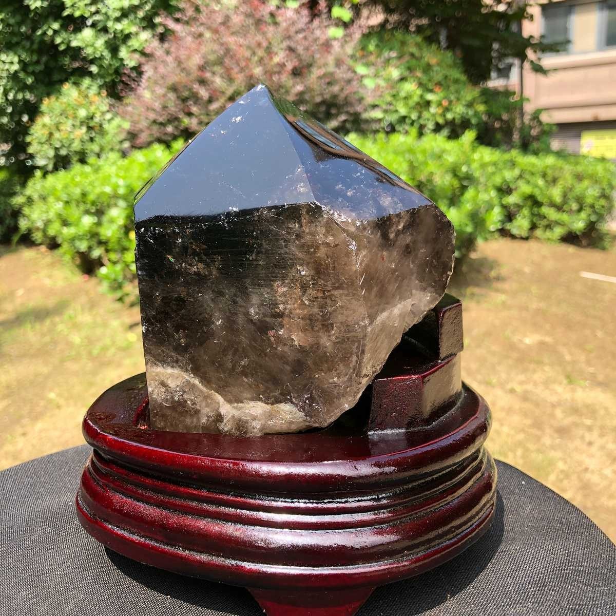 5.25LB Natural Smoky Quartz Crystal Mineral Specimen Reiki Healing+Stand