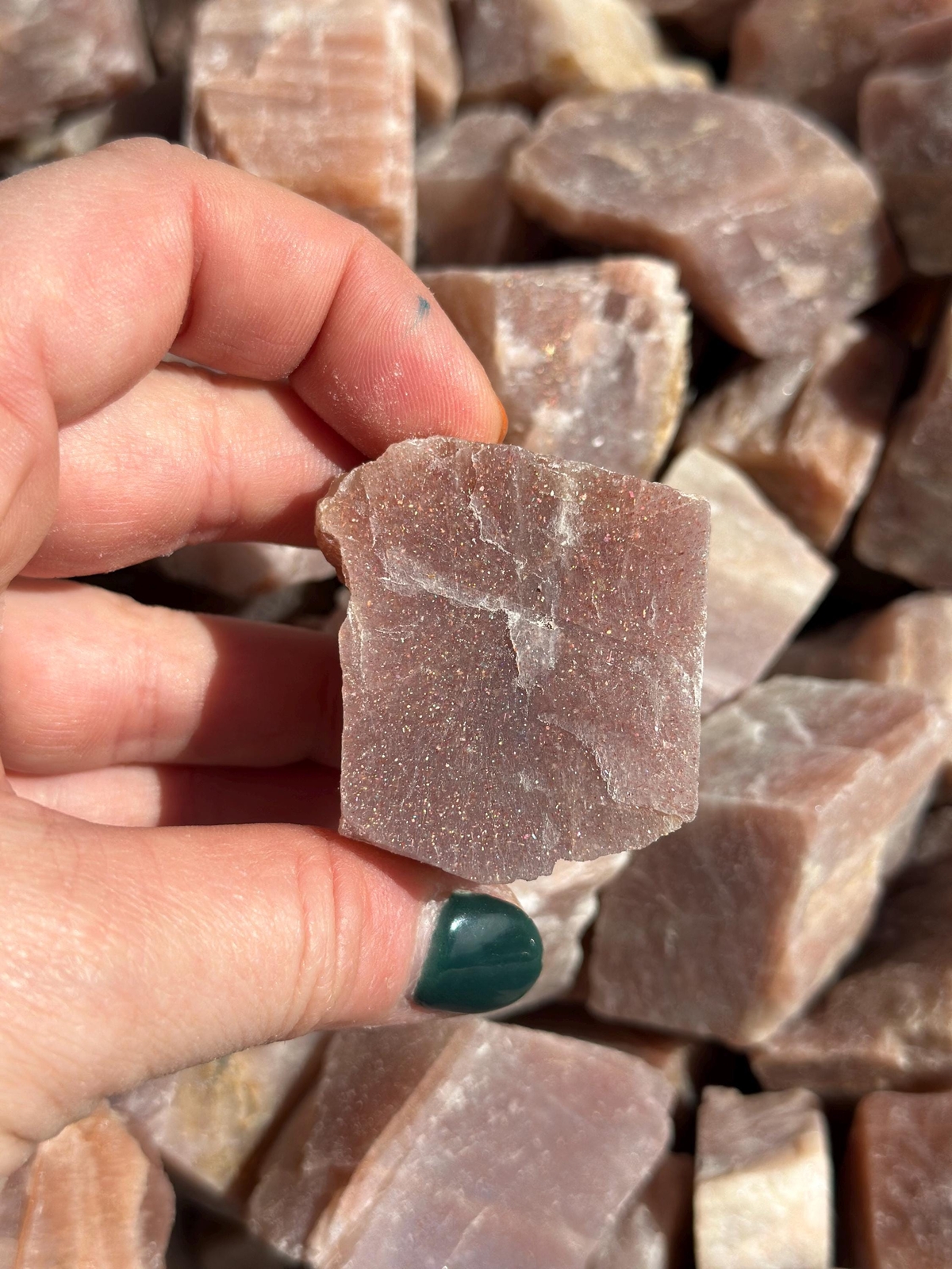 Raw Peach Moonstone Sunstone (Grade A), Natural Peach Moonstone from Sri Lanka