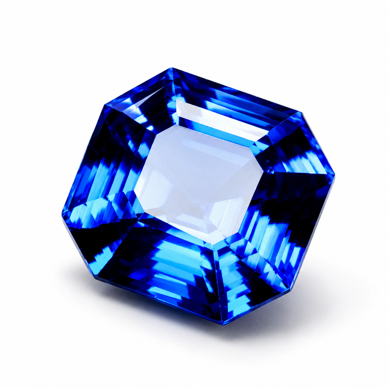 15.3 Ct Certified Natural Blue Sapphire Asscher Cut Sri Lanka Loose Gemstone