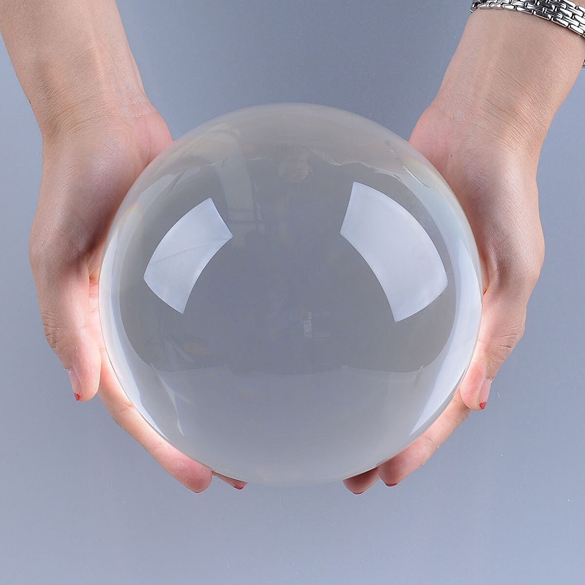 LONGWIN 150MM Clear Crystal Ball 6Inch Glass Sphere Photo Prop Free Stand
