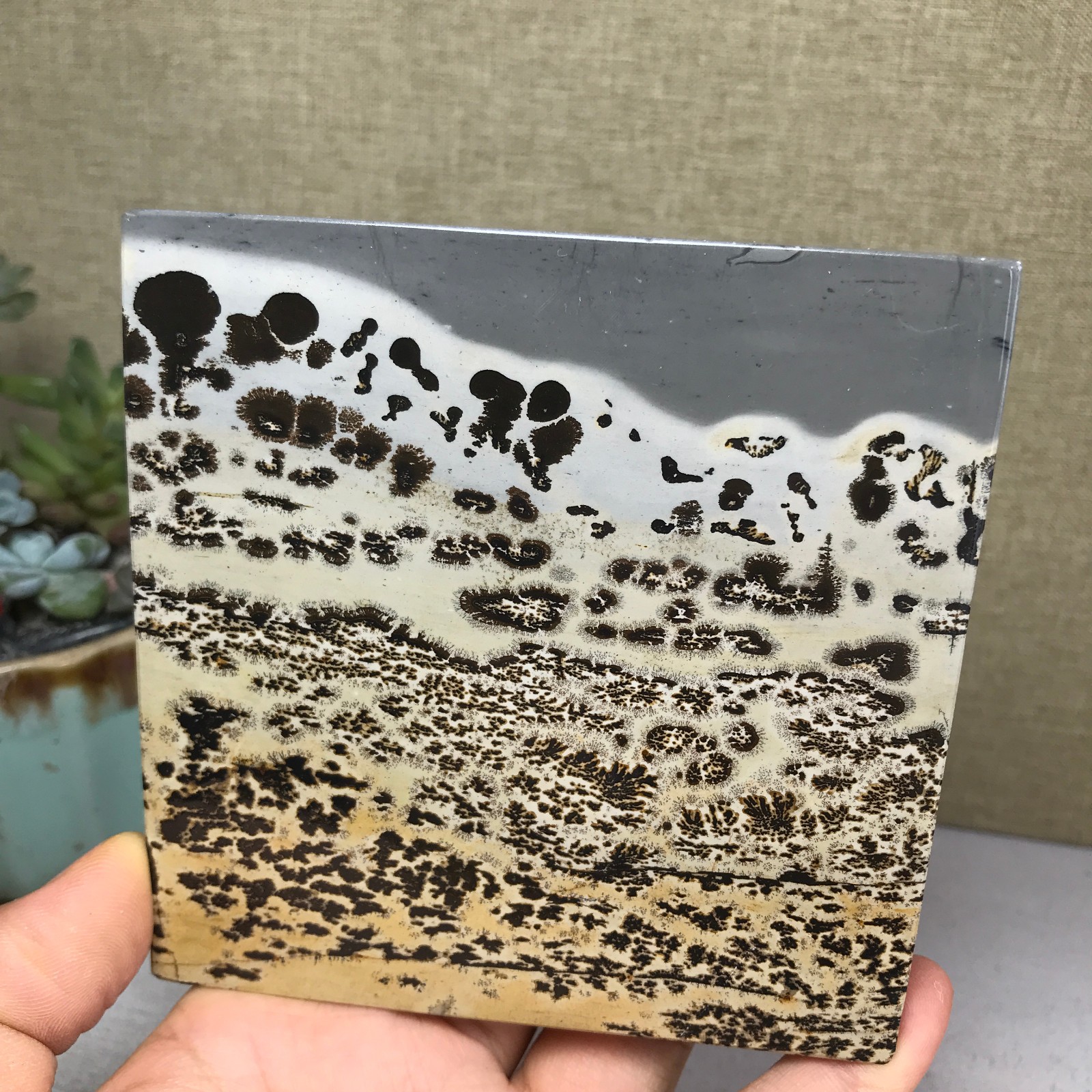 Natural Chinese painting stone crystal ornaments for home decoration 233g A5363